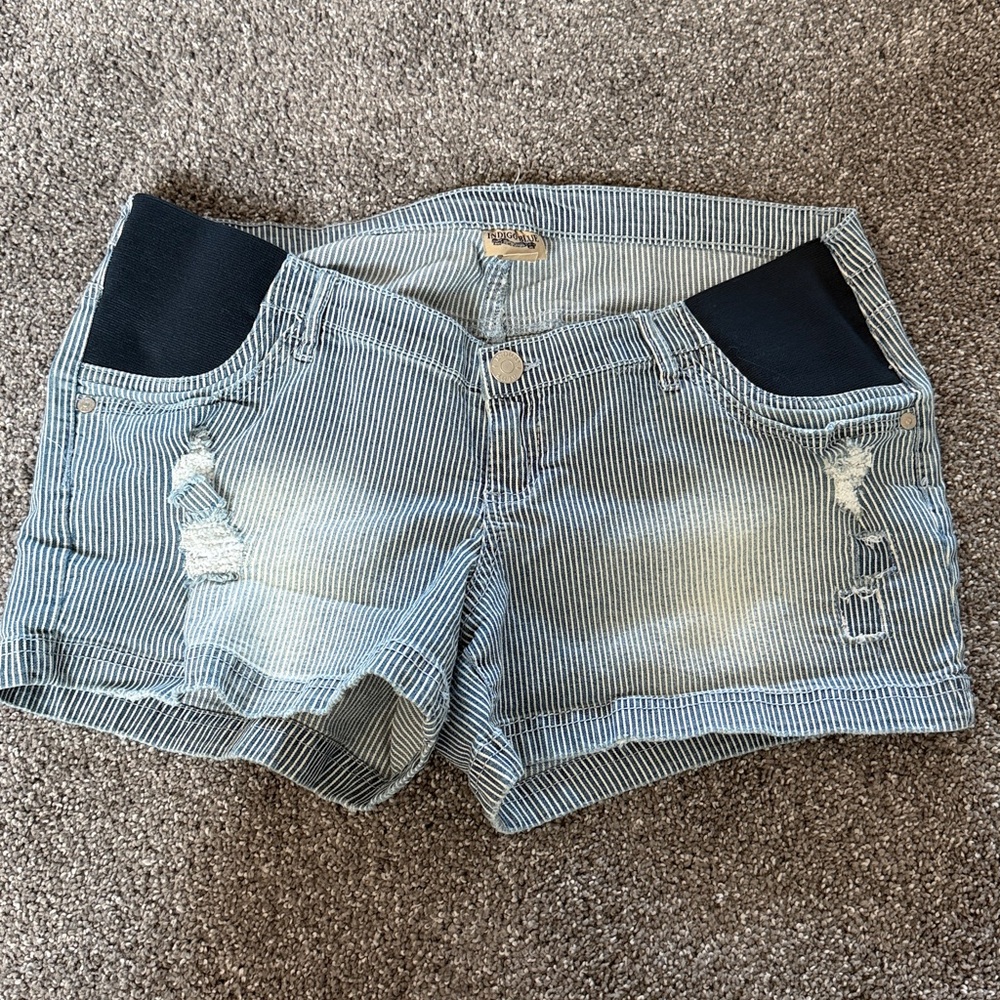 Maternity Shorts - Indigo Blue Women's Light Blue Jean Shorts